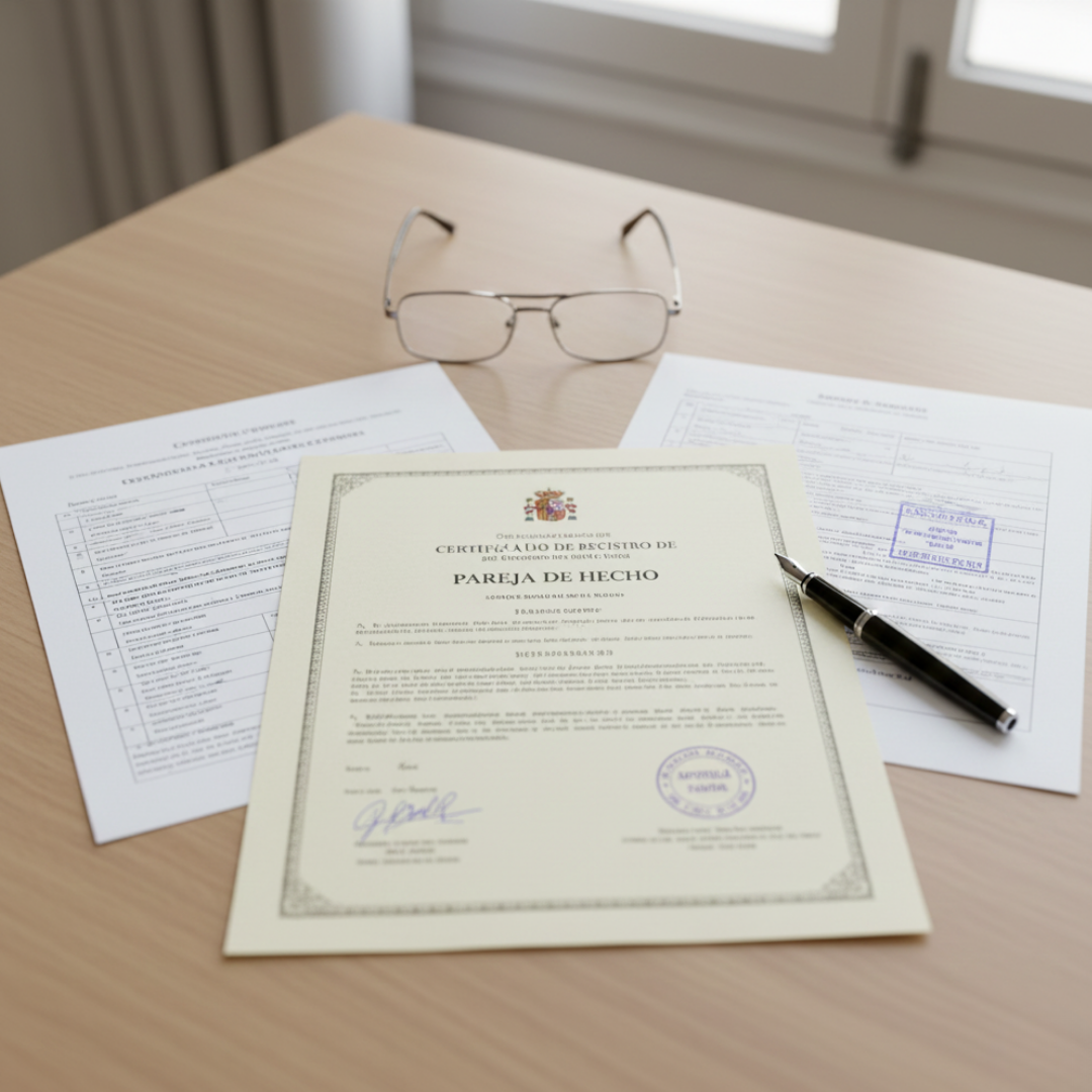 Documentación que acredita la relación - pareja de hecho