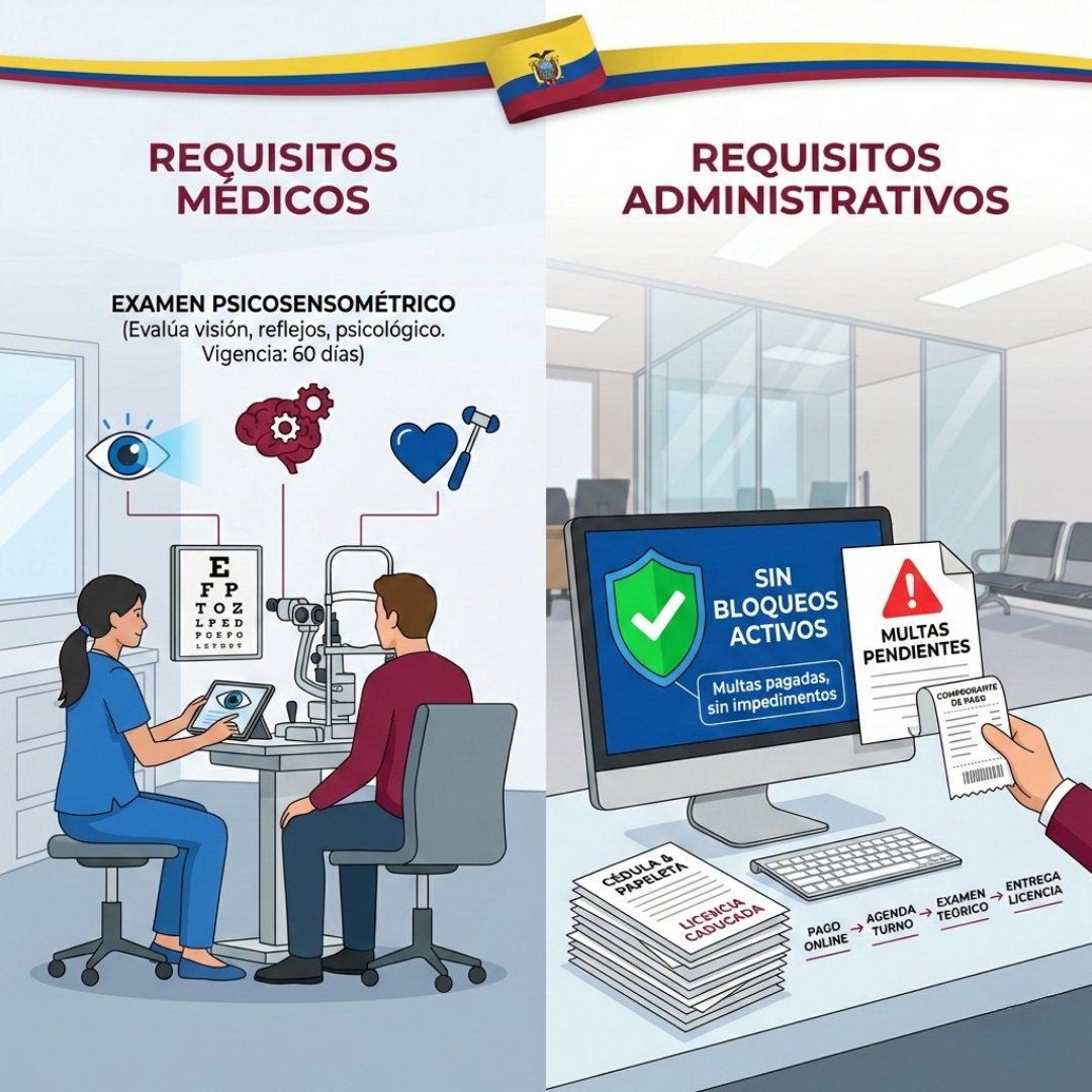 Examen médico licencia Ecuador